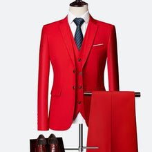 Load image into Gallery viewer, Mens Suits 2020 Costum Solid Formal Work Business Tuxedo male 3 Piece Casual Terno wedding Party Terno suit slim fit Asian Size