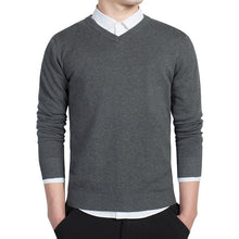 Load image into Gallery viewer, Sweater Men Casual V-Neck Pullover Men Slim Long Sleeve Mens Sweaters Knitted Pull Homme Men 2020 Autumn Sweater Black Clothing