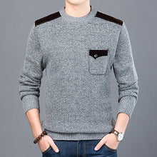 Load image into Gallery viewer, Men's Sweater Plus Size O Neck Fleece liner Pullover Oversized Sweaters for Men Korean Knitted Pullovers Jumper Men's Clothing