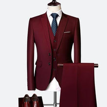 Load image into Gallery viewer, Mens Suits 2020 Costum Solid Formal Work Business Tuxedo male 3 Piece Casual Terno wedding Party Terno suit slim fit Asian Size
