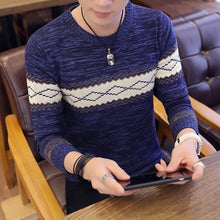 Load image into Gallery viewer, Korea Grey Sweaters And Pullovers Men Long Sleeve Knitted Sweater High Quality Winter Pullovers Homme Warm Navy Coat 3xl Newest

