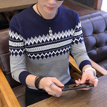 Load image into Gallery viewer, Korea Grey Sweaters And Pullovers Men Long Sleeve Knitted Sweater High Quality Winter Pullovers Homme Warm Navy Coat 3xl Newest
