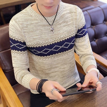 Load image into Gallery viewer, Korea Grey Sweaters And Pullovers Men Long Sleeve Knitted Sweater High Quality Winter Pullovers Homme Warm Navy Coat 3xl Newest
