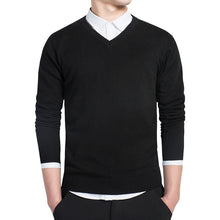 Load image into Gallery viewer, Sweater Men Casual V-Neck Pullover Men Slim Long Sleeve Mens Sweaters Knitted Pull Homme Men 2020 Autumn Sweater Black Clothing

