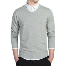 Load image into Gallery viewer, Sweater Men Casual V-Neck Pullover Men Slim Long Sleeve Mens Sweaters Knitted Pull Homme Men 2020 Autumn Sweater Black Clothing
