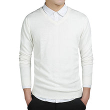 Load image into Gallery viewer, Sweater Men Casual V-Neck Pullover Men Slim Long Sleeve Mens Sweaters Knitted Pull Homme Men 2020 Autumn Sweater Black Clothing
